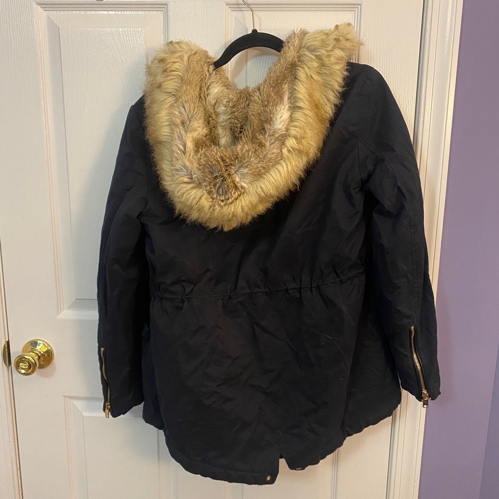 Zara Navy Down Puffer Winter Jacket - image 4